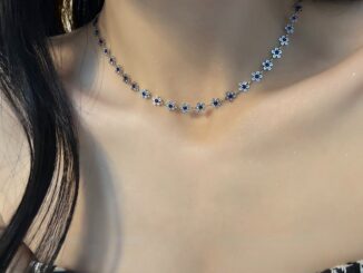 ใหม่ สร้อยคอโซ่ จี้ดอกไม้สีฟ้า ขนาดเล็ก หรูหรา เหมาะกับฤดูร้อน สําหรับผู้หญิง 2022
