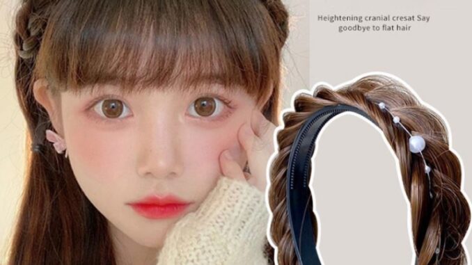 สาวหวานน่ารัก ปีกกว้างบิดถักเปียวิกผมที่คาดผมมุกกันลื่นก้างปลาถักเปียผมจัดแต่งทรงผมเครื่องมือ สาวหวานน่ารัก ปีกกว้างบิดถักเปียวิกผมที่คาดผมมุกกันลื่นก้างปลาถักเปียผมจัดแต่งทรงผมเครื่องมือ