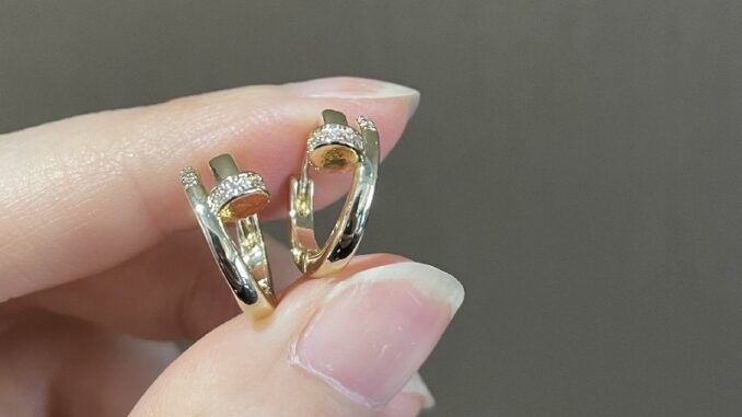 พร้อมส่ง‼️ต่างหูห่วงตะปูสไตล์คาร์เทียร์ Cartier อะไหล่ทองฝังเพชรวิบวับสวยทิ่มตา พร้อมส่ง‼️ต่างหูห่วงตะปูสไตล์คาร์เทียร์ Cartier อะไหล่ทองฝังเพชรวิบวับสวยทิ่มตา