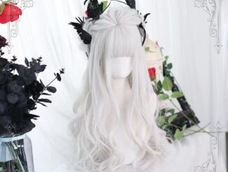 Cosplay Wig White Long Curly / Straight Wig with Bangs Lolita White Cosplay Wig Synthetic Wig for Women Men Heat Resistant