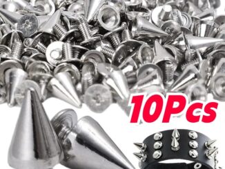 หมุดโลหะ ทรงกรวย สีเงิน สไตล์พังก์ สําหรับตกแต่งเสื้อผ้า รองเท้าหนัง 10 ชิ้น
