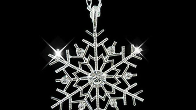 broadhappy สร้อยคอโซ่จี้ Rhinestone เงาเกล็ดหิมะเกล็ดหิมะคริสต์มาส สร้อยคอ minimal