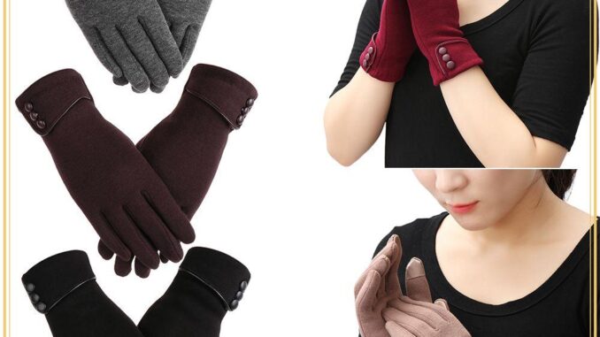 แถวถุงมือหน้าจอสัมผัสผู้หญิงฤดูหนาวที่อบอุ่นถุงมือเล่นสกีข้น