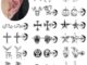 1 ชิ้น พังก์ สเตนเลส ต่างหูสตั๊ด กะโหลก กระดูกอ่อน ต่างหูโครงกระดูก ต่างหูเกาหลี หอยสังข์ เจาะ