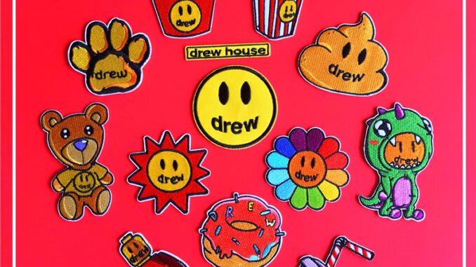 ☸ Drew House - แผ่นสติกเกอร์แฟชั่น ลาย Justin Bieber มีกาวในตัว ☸ แผ่นแพทช์รีดติดเสื้อ สําหรับตกแต่งเสื้อผ้า กระเป๋า 1 ชิ้น