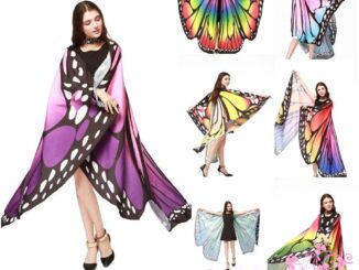 ผ้าพันคอยาว ผ้าชีฟอง ลายปีกผีเสื้อ หลากสีสัน สําหรับผู้หญิง