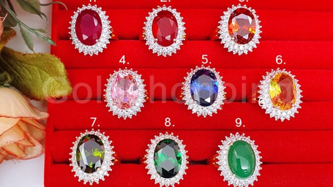 แหวนทองฝังพลอยล้อมเพชร ฟรีไซส์ (ปรับขนาดได้) เสริมบารมี ใส่ออกงานได้ แหวนพลอย แหวนเพชร ทองหุ้ม ทองชุบ งานสวยพร้อมส่ง