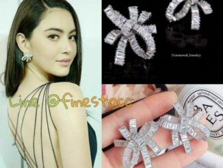 (สินค้า​พร้อ​มส่งค่ะ) ต่างหูโบว์เพชร CZ ทรงปาเก็ต แบบโบว์แบบหรูหรา เก๋มากแบบดารา เล็ก/ใหญ่