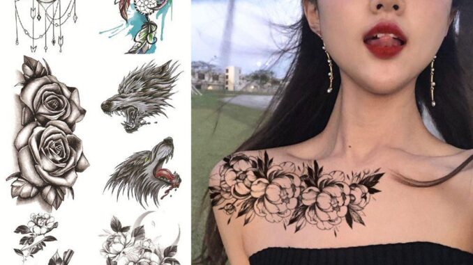 Shanrong แทททู รอยสักแทททู15วัน ลายสัก ลายสักติดทนนาน tattooกันน้ำ15วัน รอยสักชั่วคราว ลายดอกโบตั๋น ดอกกุหลาบ สีดํา กันน้ํา ขนาดใหญ่ แบบใช้แล้วทิ้ง DIY Shanrong แทททู รอยสักแทททู15วัน ลายสัก ลายสักติดทนนาน tattooกันน้ำ15วัน รอยสักชั่วคราว ลายดอกโบตั๋น ดอกกุหลาบ สีดํา กันน้ํา ขนาดใหญ่ แบบใช้แล้วทิ้ง DIY