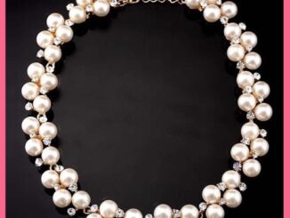 (micmicell) ของขวัญวันวาเลนไทน์สร้อยคอปกจี้ไข่มุก rhinestone