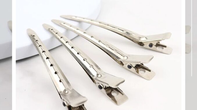 พร้อมส่ง1บาทกิ๊บติดผมปากเป็ดเกาหลีน่ารักสีเงินเรียบง่ายเครื่องประดับผมขายส่ง.COBRANDIER