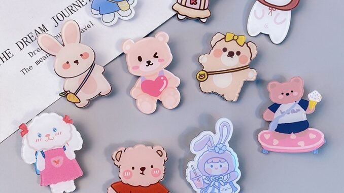 【4 ชิ้นในชุด】เข็มกลัดอะคริลิค ลายการ์ตูนน่ารัก สร้างสรรค์ สไตล์ญี่ปุ่น เครื่องประดับ สําหรับผู้หญิง