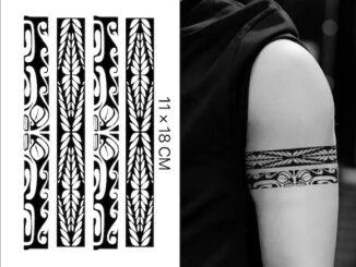 【Mars Tattoo】ใหม่ สติกเกอร์รอยสักชั่วคราว กึ่งถาวร 2 สัปดาห์ ติดทนนาน ปลอกแขน D173