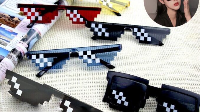 โมเสก แว่นกันแดด เย็น แว่นตา แว่นตาอันธพาล 6 จุด MINECRAFT - ชีวิตอันธพาลที่มีสีสัน