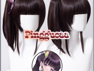 Ainme Demon Slayer Kimetsu No Yaiba Tsuyuri Kanao Cosplay Wig 40cm Black Brown Heat Resistant Synthetic Wigs