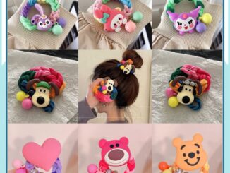 [Yunyuan] ยางรัดผม แบบหนา ยืดหยุ่นสูง ลายการ์ตูนสัตว์ สุนัขน่ารัก สีรุ้ง ทนทาน สําหรับผู้หญิง