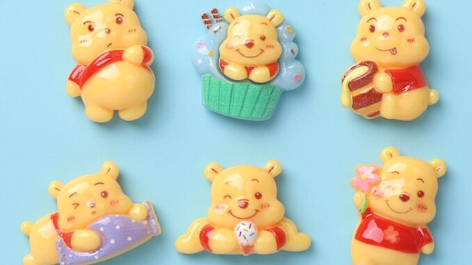 จี้เรซิ่น รูปหมีพูห์น่ารัก 10 ชิ้น