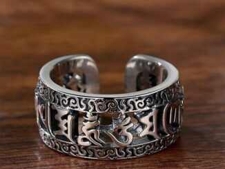 Tibetan แหวนเปิด ลายฉลุตัวอักษร สไตล์เรโทร สําหรับผู้ชาย และผู้หญิง