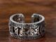 Tibetan แหวนเปิด ลายฉลุตัวอักษร สไตล์เรโทร สําหรับผู้ชาย และผู้หญิง