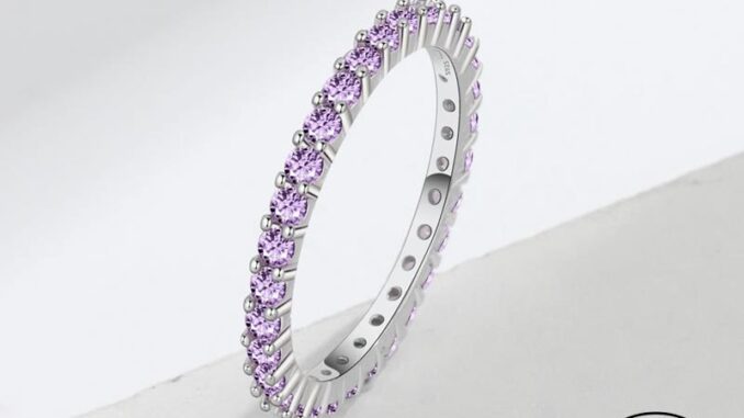 Athena JEWELRY แหวนเงิน 925 ประดับเพชรอเมทิสต์ หรูหรา สําหรับผู้หญิง R446-TH