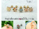 DB98 (1pc.) จิวหู ต่างหูเพชร รูปดอกไม้ helix flat lope 7 mm. ก้าน 0.8 mm. Stainless 316L แพ้ง่ายใส่ได้ จิวหู จิวเกาหลี