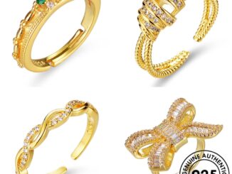 BONNY JEWELRY มอยส์ซาไนท์โกลด์ แหวน เรียบง่าย แฟชั่น เกาหลี Silver ผู้หญิง 925 เครื่องประดับ เครื่องประดับ ต้นฉบับ เงิน แท้ M074