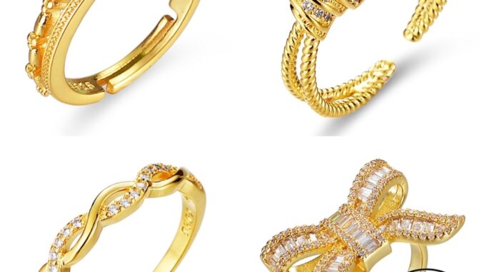 BONNY JEWELRY มอยส์ซาไนท์โกลด์ แหวน เรียบง่าย แฟชั่น เกาหลี Silver ผู้หญิง 925 เครื่องประดับ เครื่องประดับ ต้นฉบับ เงิน แท้ M074
