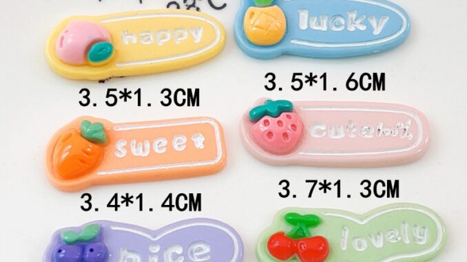 [2 #] Jibbitz Crocs กิ๊บติดผม รูปผลไม้ เชอร์รี่ หัวใจ แบบยาว แวววาว DIY อุปกรณ์เสริม สําหรับเด็ก QP