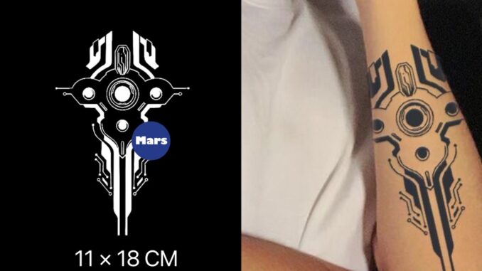 【Mars Tattoo】ใหม่ สติกเกอร์รอยสักชั่วคราว ลายหุ่นยนต์ กึ่งถาวร 2 สัปดาห์ ติดทนนาน สําหรับสักชั่วคราว D239
