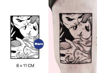 【Mars Tattoo】ใหม่ สติกเกอร์รอยสักชั่วคราว ลายอะนิเมะ กึ่งถาวร 2 สัปดาห์ ติดทนนาน X076