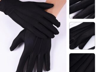 ถุงมือทักซิโด้ แบบเป็นทางการ สีดํา สีขาว เครื่องแต่งกายสําหรับฤดูหนาว