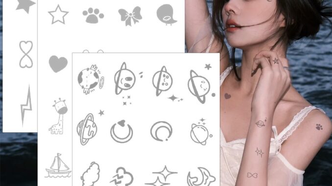 รอยสักปลอม รูปหัวใจ มีกาวในตัว แบบเรียบง่าย สําหรับตกแต่งใบหน้า DIY