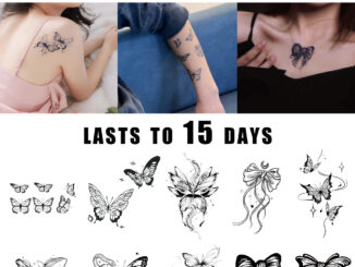 ZOAR พร้อมส่ง A002Magic tattooสติ๊กเกอร์รอยสักสมุนไพร  ชุดผีเสื้อ กันน้ำ กันรอย ยาวนาน กึ่งถาวร แสดงสี เหมือนจริง