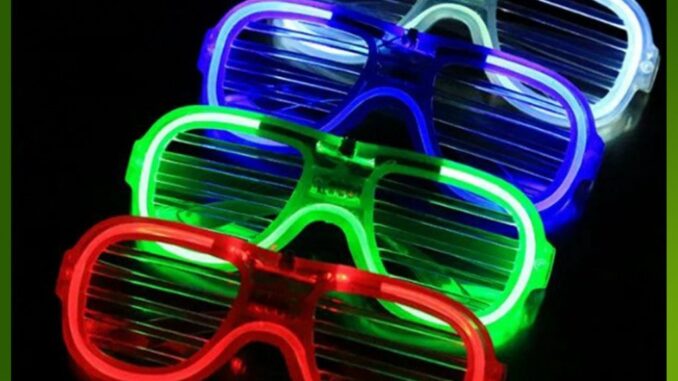 Lawan แว่นตาเรืองแสง ""มีหลอดไฟ LED"" แว่นตาเรืองแสง คริสต์มาส Luminous glasses
