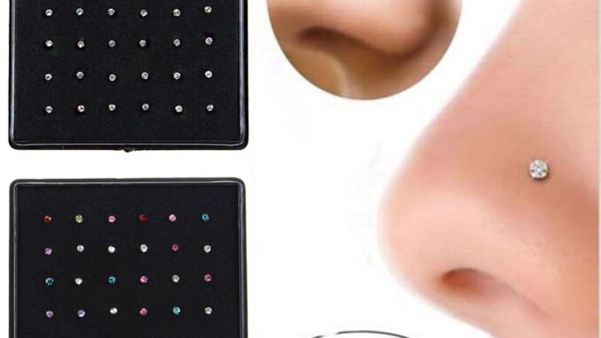 จิวจมูก สเตนเลส สีแคนดี้ เครื่องประดับร่างกาย ต่างหู พลอยเทียม 36 ชิ้น/แพ็ค