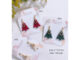 ต่างหูต้นคริสมาส  Size 2*2.5 Cm. พร้อมดาวสีทองประดับ แบบห้อยตุ้งติ้ง