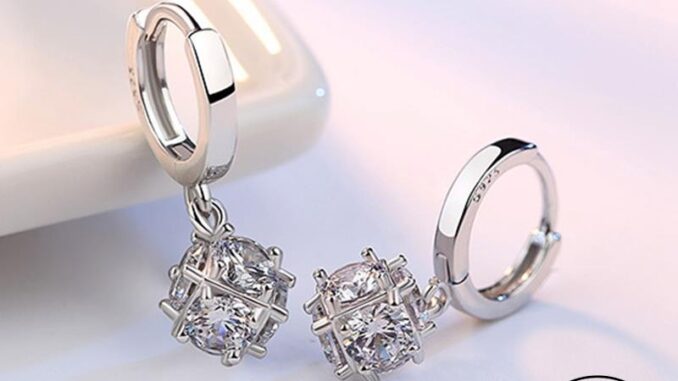 Athena JEWELRY ต่างหูห่วงเงิน 925 ประดับเพชร สําหรับผู้หญิง E367-THE