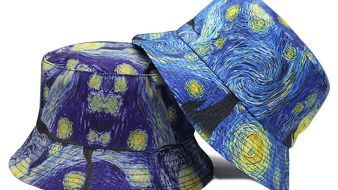 Van Gogh The Starry Night หมวกบักเก็ต กันแดด เข้ากับทุกการแต่งกาย สไตล์ชาวประมง แฟชั่นสําหรับผู้ชาย และผู้หญิง