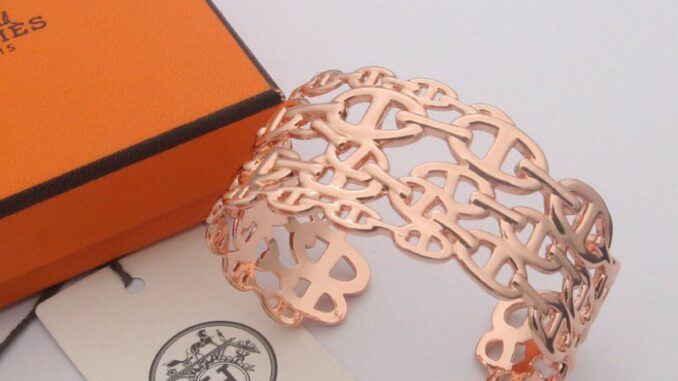 กำไลข้อมือ HermesเกรดVIP เทียบแท้  Nobox สีพิงค์โกล
