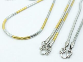 V31 ลายถักเกล็ดงู ขนาด 3.2 มม. ยาว 24 นิ้ว สร้อยคอ ห้อยพระ สร้อยสแตนเลสแท้ สร้อยพระ stainless necklace