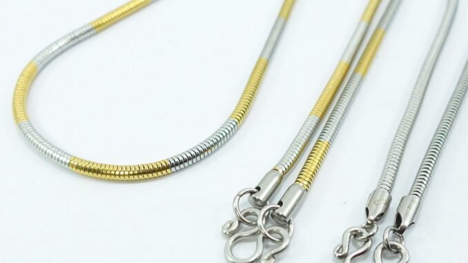 V31 ลายถักเกล็ดงู ขนาด 3.2 มม. ยาว 24 นิ้ว สร้อยคอ ห้อยพระ สร้อยสแตนเลสแท้ สร้อยพระ stainless necklace