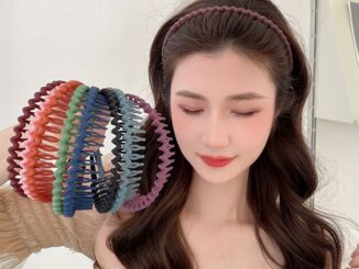 ที่คาดผม แบบยืดหยุ่น กันลื่น สีพื้น แบบเรียบง่าย แฟชั่นสําหรับผู้หญิง