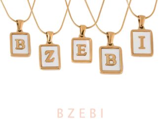 BZEBI สร้อยคอ จี้ตัวอักษรภาษาอังกฤษ a z  ผู้หญิง สแตนเลส โซ่ necklace จี้ทอง ภาษาอังกฤษ เงิน 18k สําหรับผู้หญิง 1070n