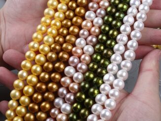 ใหม่ 9.3-10.3 มม. ใกล้ มุก คละสี ของแท้ ธรรมชาติ น้ําจืด หลวม ลูกปัด สตริง DIY สร้อยคอ สร้อยข้อมือ