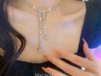 สร้อยคอโซ่ จี้เพชร สีเงิน แฟชั่นสําหรับผู้หญิง