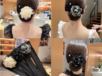 โบว์มัดผม ที่มัดผมลายดอกไม้ โบว์มวยผม ใส่ออกงานได้ ติดแน่น สวยหรู ดูแพง