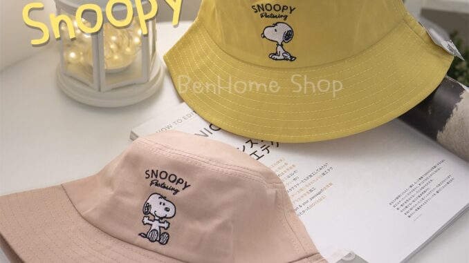 MOSHI MOSHI หมวกบักเก็ตปักลาย Snoopy (พร้อมส่ง)