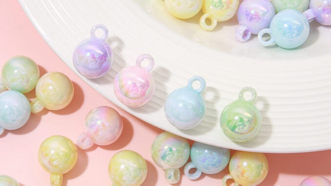 [16 มม.] ครีม ลูกบอลแขวน ขนาดเล็ก ชุบสี จี้ขนาดเล็ก DIY เครื่องประดับแฮนด์เมด / พวงกุญแจ จี้ อุปกรณ์