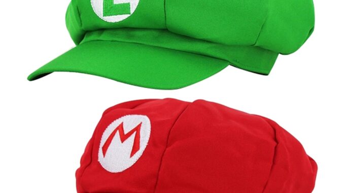 Bht_ หมวกคอสเพลย์ Super Mario Bros Luigi ทรงแปดเหลี่ยม กันแดด สําหรับทุกเพศ
