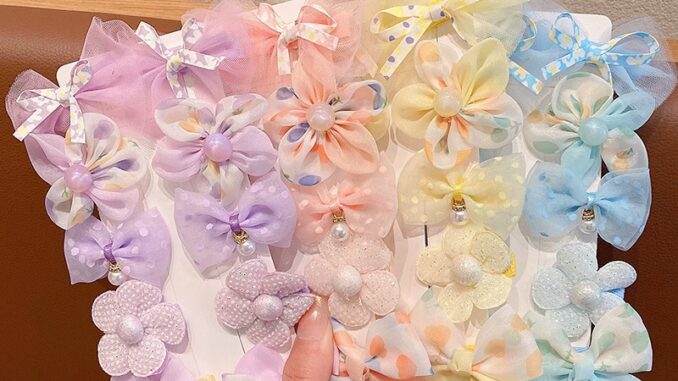 ชุดกิ๊บติดผม ประดับโบว์ ลายดอกไม้น่ารัก สําหรับเด็ก จํานวน 10 ชิ้น